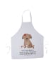 Mr. & Mrs. Panda Schürze Hund Dame mit Spruch in Weiß