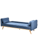 Beliani 3-Sitzer Sofa ASAA in Blau/Braun - (W) 205 x (H) 76 x (L) 80 cm