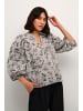 Kaffe Langarm-Bluse KAliga Regular fit in Grey / Black Leopard