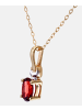 Diamant L'éternel Halskette mit Anhänger aus 375 Gelbgold mit Granat