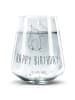 Mr. & Mrs. Panda Wasserglas Avocado Geburtstag mit Spruch in Transparent