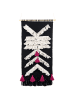 Beliani Wandbehang PAKPATTAN in Schwarz/Weiß/Rosa - (W) 56 x (H) 123 x (L) 1 cm Vertikal