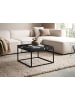 KADIMA DESIGN Couchtisch 60x60x38 cm Sofatisch in Marmor-Optik Modern, in Schwarz