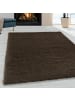 KADIMA DESIGN Teppich Hochflor Shaggy Uni Style Polypropylen Wohnzimmer in Braun