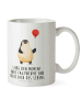 Mr. & Mrs. Panda Kaffeetasse Pinguin Luftballon mit Spruch in Weiß