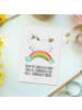 Mr. & Mrs. Panda Fotokarte Einhorn Regenbogen mit Spruch in Weiß