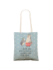 Mr. & Mrs. Panda Shopper Pinguin mit Kind mit Spruch in Blau Pastell