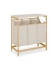 relaxdays Wäschesammler in Natur/ Creme  - (B)78,5 x (H)84,5 x (T)40 cm