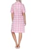 NORMANN Kurzarm Nachthemd Jersey kariert Übergrößen in rosa
