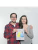 Mr. & Mrs. Panda Wandbild Wellensittich Liebe ohne Spruch in Grau Pastell