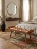 KADIMA DESIGN Sitzbank Echtleder / Massivholz Bank 125x50x38 cm Chesterfield,