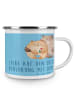 Mr. & Mrs. Panda Camping Emaille Tasse Verlobung Glaube mit Spruch in Sky Blue