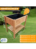 Coemo Hochbeet aus Holz mit Pflanzfolie und Ablage in Natur