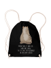 Mr. & Mrs. Panda Gym Bag Katze Sitzen mit Spruch in Schwarz