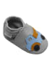 Bemesu Graue Baby-Leder-Laufschuhe, komfortabel mit rutschfester Sohle - Lastwagenmotiv