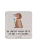 Mr. & Mrs. Panda Tassenuntersetzer Hund Blume mit Spruch in Grau Pastell