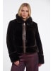RINO&PELLE Lambra Faux-Fur-Jacke mit hohem Stehkragen in peated