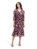 BETTY & CO Mesh-Kleid mit Print in Dark Red/Nature