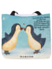 Mr. & Mrs. Panda Strandtasche Pinguin Liebe Design mit Spruch in Weiß