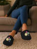 Smiley World Smileyworld Hausschuhe Smiley Puschen Slipper Pantoffeln Schlappen in schwarz