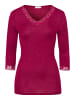 Hanro Longsleeve Woolen Lace in intense garnet