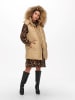 ONLY Lange Puffer Weste Wattierte Stepp Jacke ohne Ärmel Kapuze ONLDEMY in Sand