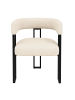 ABRIHOME Esszimmerstuhl in Beige mit Lammfell Stoff geschwungener Rückenlehne 2 Stück
