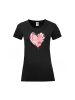 PAULGOS Damen T-Shirt, Love-Herz in Schwarz