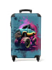 NoBoringSuitCases Suitcase Monster-Truck-Design mit rosa und grauen
