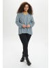 KAFFE curve Langarm-Bluse KCsida Regular fit in Blue Mirage/ Chalk Stripe