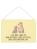 Mr. & Mrs. Panda Wandschild Bär Kind mit Spruch in Gelb Pastell