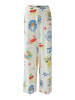 Oui Marlenehose Silky Touch in white red