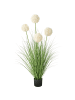 Beliani Kunstpflanze SNOWBALL BUSH in Grün/Weiß/Schwarz - (W) 60 x (H) 120 x (L) 60 cm