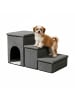 relaxdays Hundetreppe in Dunkelgrau - (B)75 x (H)43 x (T)33 cm