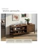 tectake TV-Regal Durban 110 x 40 x 45,5 cm, Industrial Holz dunkel, rustikal