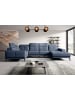 MF Design Nevido Recamiere Links in Blau -  (L) 201 x (B) 350 x (H) 77 cm
