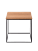 home24 home24 Beistelltisch (1er Set) - Eiche - Massivholz Eiche & Metall - 40.0 x 40.0 x 40.0 cm in Eiche