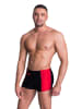 Aquarti Aquarti Herren Badehose mit Reißverschlusstasche in schwarz/rot