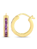 Rafaela Donata Creolen aus Sterling Silber mit Amethyst in gelbgold