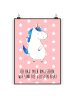 Mr. & Mrs. Panda Wandbild Einhorn Mann mit Spruch in Rot Pastell