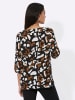 creation L Druckbluse in schwarz-cognac-bedruckt