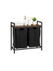 relaxdays Wäschesammler in Braun/ Schwarz - (B)73 x (H)72 x (T)33 cm