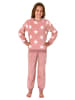 NORMANN langarm Schlafanzug Bündchen Sterne Coralfleece - 76984 in rosa