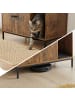 relaxdays Katzenschrank "Industrial" in Dunkelbraun/ Schwarz – (B)80 x (H)55 x (T)50 cm