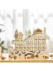 HOMCOM Weihnachts-Adventskalender-45B x 10T x 31H cm-Naturholz