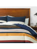 NAUTICA HOME Bettwäsche-Set HOLLINS (3 tlg), 100% Baumwolle, 200x200 cm in Blau/Creme