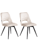 Beliani 2er-Set Esszimmerstuhl HALLETT in Beige/Schwarz