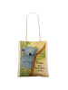 Mr. & Mrs. Panda Canvas Tasche Koalabär Design mit Spruch in Weiß
