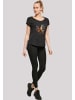 F4NT4STIC Long Cut T-Shirt Schmetterling Bunt in schwarz