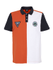 Polo Sylt Polo in Colour-Block-Optik mit Patches und Nummer in Orange